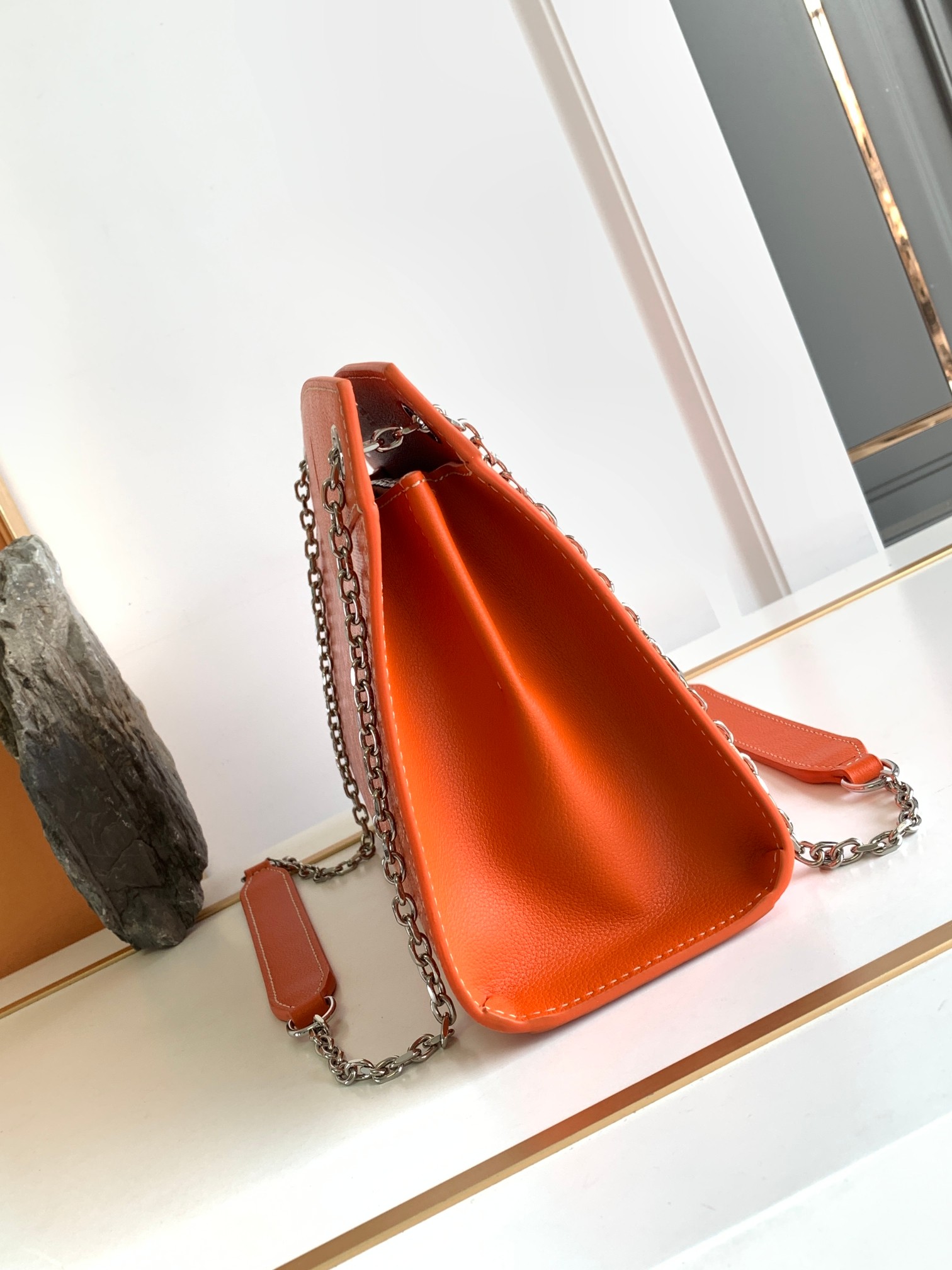 Rouette Structure PM Shoulder Bag In Orange